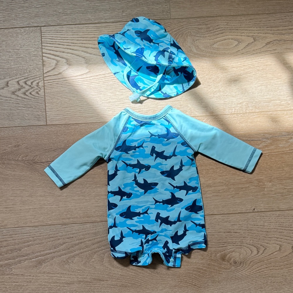 Baby swimsuit & matching bucket hat